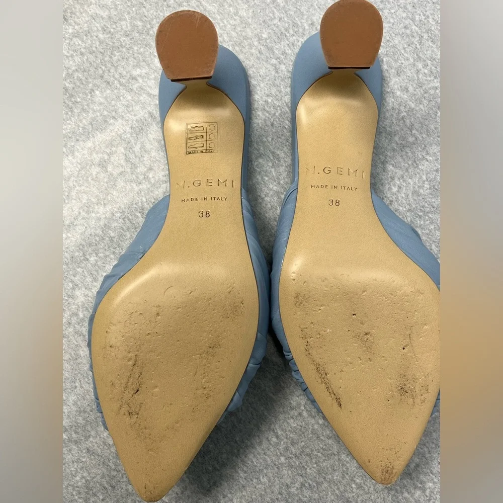 M. Gemi size 8 open toe heals in periwinkle - Picture 2 of 4